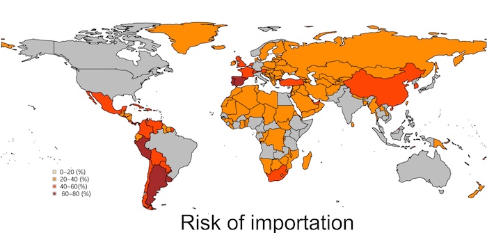 Estimating the risks of importation & local transmission of Zika virus infection